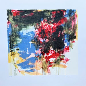 Antonio Pedretti - "Red in the swamp" -  Serigraph - print - 1988 - 100 X 80 cm.