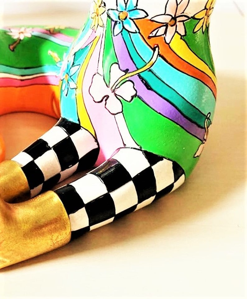 Cat Thomas Hoffmann Hand painted resin sculpture 20 x 20 x 20 cm