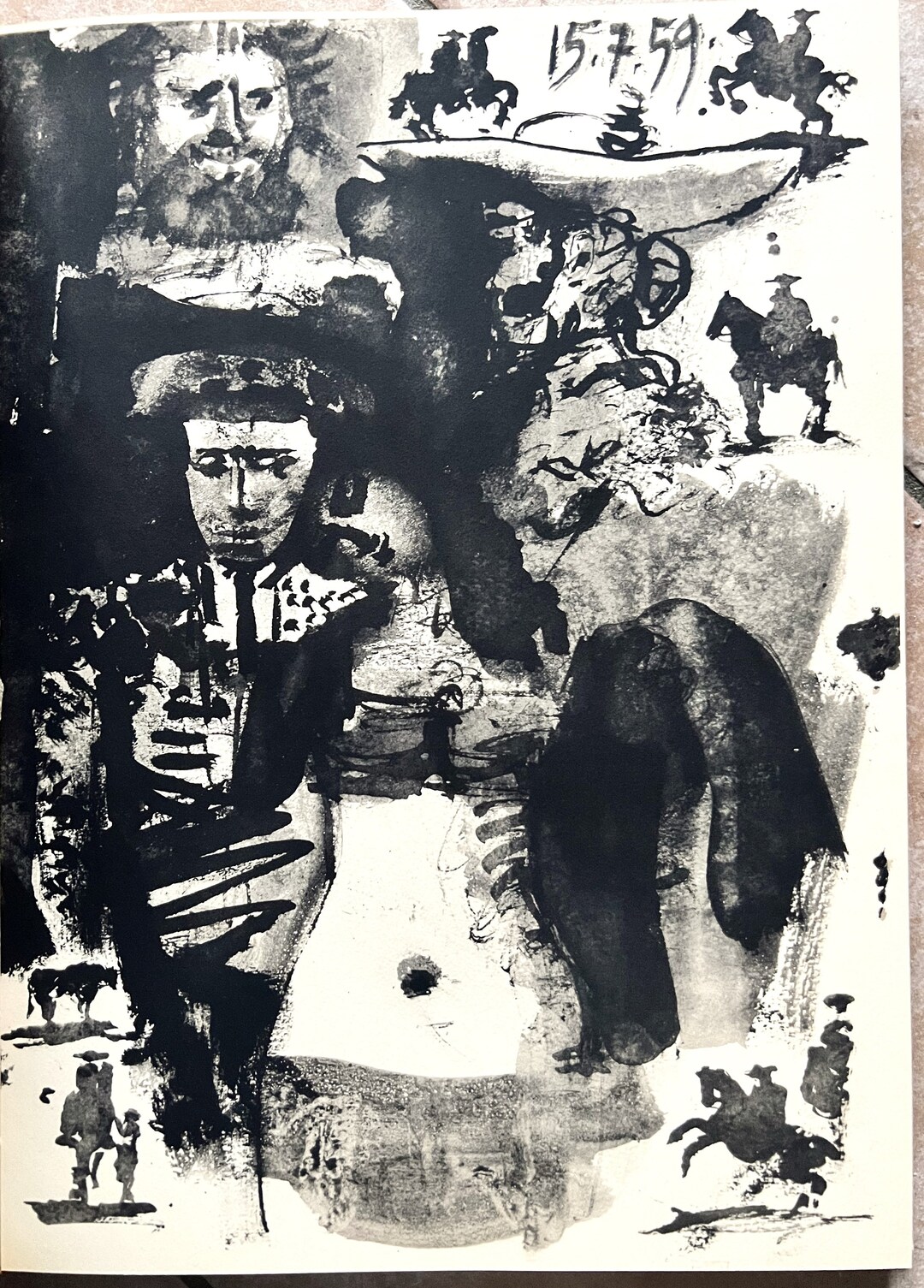 パブロ・ピカソ - 「闘牛士」 - 1961年のヴィンテージリトグラフ