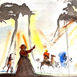 Salvador Dalì - Omnes the Saba venient - Original lithograph, Biblia Sacra Vulgatæ, sacred art print, limited edition, vintage wall decor