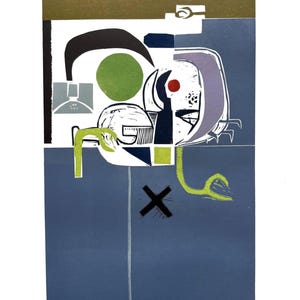 Ennio Tamburi – originallitografi från 1960-talet, vintagegrafik, samtida abstrakt tryck, signerad begränsad upplaga, samlarkonsttryck