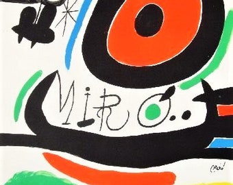 Joan Miró – Original lithograph from 1970, limited edition of 1,500 – Modern art, abstract wall decor, Miró gift for home, home decor.