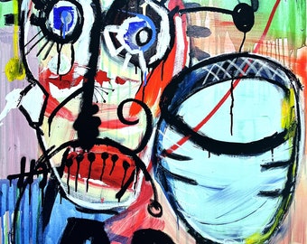 キース・ヘリング – 無題リトグラフ – サイン入り限定版プリント、1980