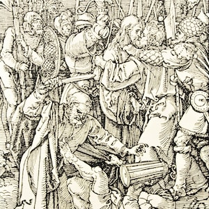Albrecht Durer - &quot;Jesus is taken by the Jews&quot; Wood engraving - The little passion of Jesus Christ -