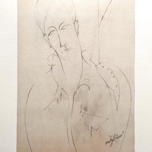 Modigliani limited edition art print, Italian modernist wall decor, fine art lithograph, collectible artwork, vintage home gallery gift.