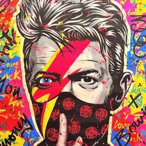 Alberto Ricardo - David Bowie- Hand signed - Giclée on canvas 80 x 61 cm - 10 copies.