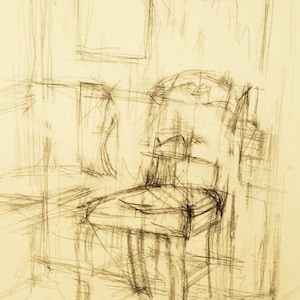 Alberto Giacometti &quot;chair&quot; (1901 - 1966) - Original vintage lithograph - 1963.