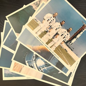 Apollo 9 - 8 original N.A.S.A prints - year 1969 - 21 X 28 cm. Apollo Mission memorabilia, rare gift, NASA memorabilia, NASA Collectors.