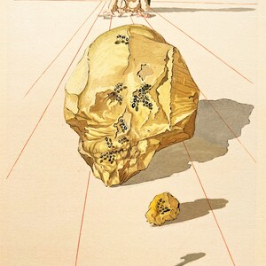 Salvador Dali - The Divine Comedy Hill: Thirty-third song - Ugolino and Ruggeri - vintage woodcut, 1963.