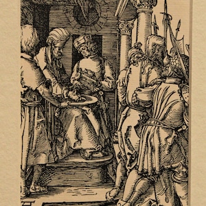 Albrecht Durer -  Pilate washes his hands - Wood engraving - The little passion of Jesus Christ -