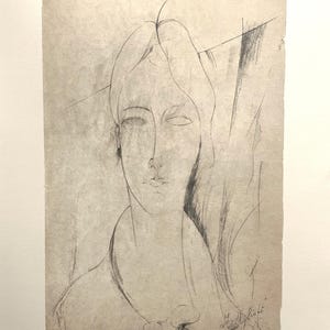 Modigliani Lithograph – Portrait of Lunia - Museum-Quality Print on Fabriano Cotton Paper – Plate Signed – Limited Edition Italian Fine Art