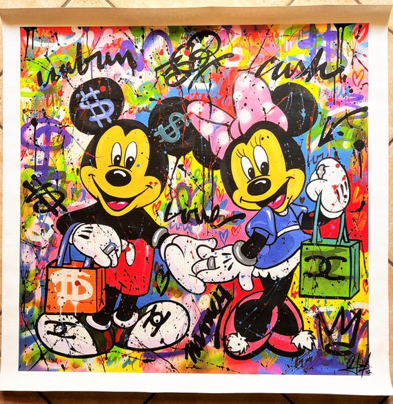 ARIA RFTE-MM Disneyコラボ ミッキーマウス　エレアコ Alberto Ricardo (XXI) - Mickey & Minnie - Hand Signed - Giclée on