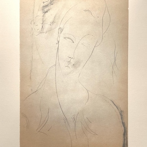 Amedeo Modigliani lithograph limited edition female portrait, Italian modernist art print, fine wall decor, art deco woman, collector gift i