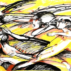 Remo Brindisi - Original lithograph Vintage - Without title- 50 x 70 cm. 1990