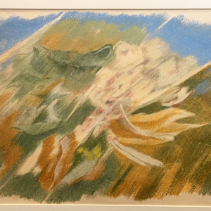 Bruno Fanesi - Landscape - Oil pastels on paper - 1974