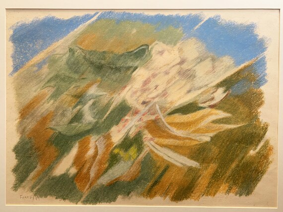 Oil pastels on paper, A4 2026 I never liked landscape art  Abstract landscape oil pastels on paper display picture 1