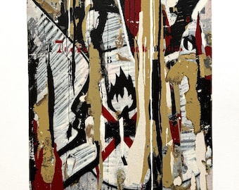 Rae Martini - Utan titel - texturerad silkscreen på museikartong - Gatukonst.