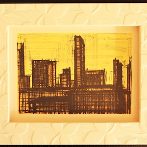 Bernard Buffet -  New York- Original lithograph Vintage framed - 1967.
