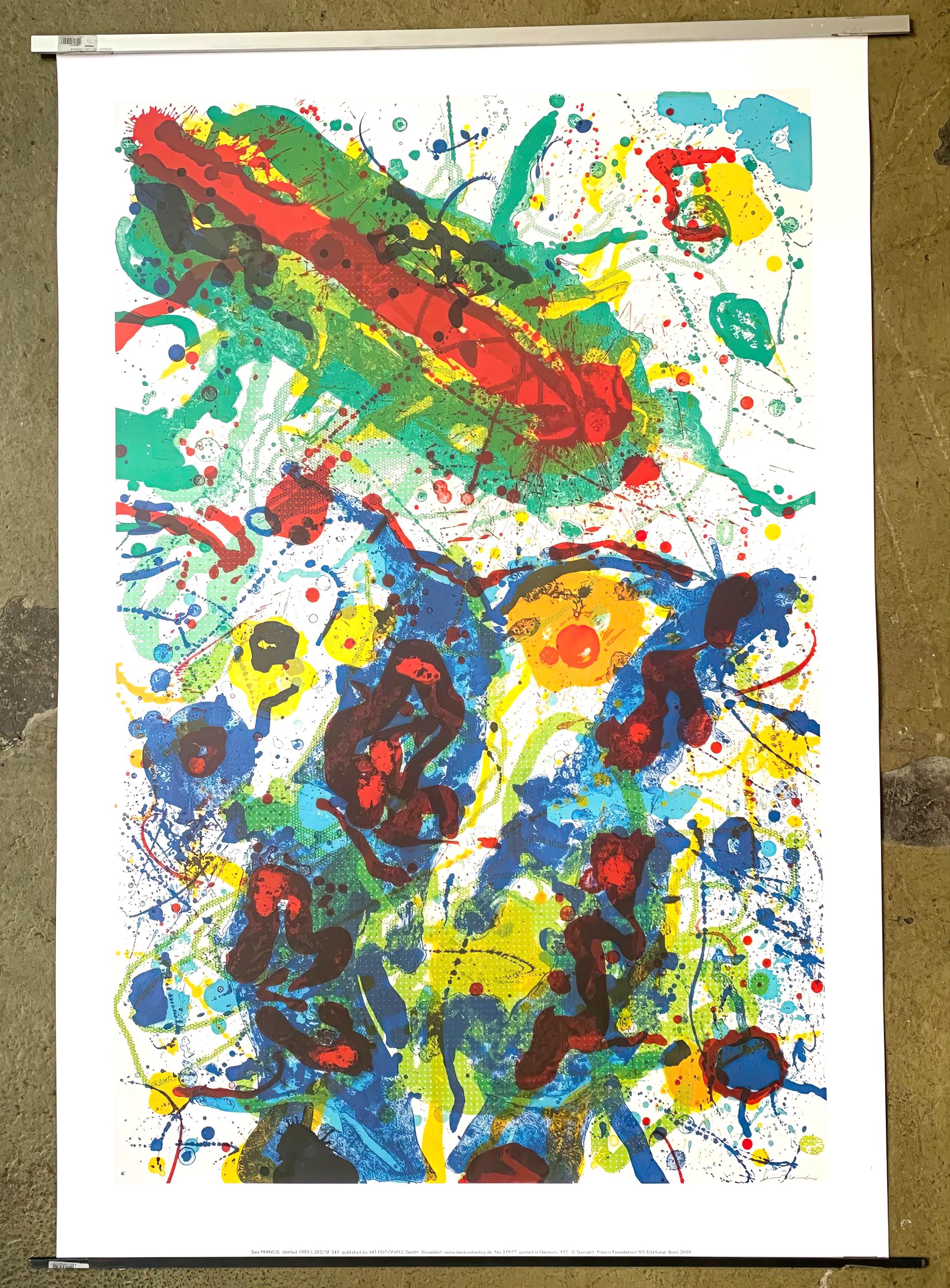 サム・フランシス - 抽象的なオフセット印刷、大きな壁アート 138 x 93