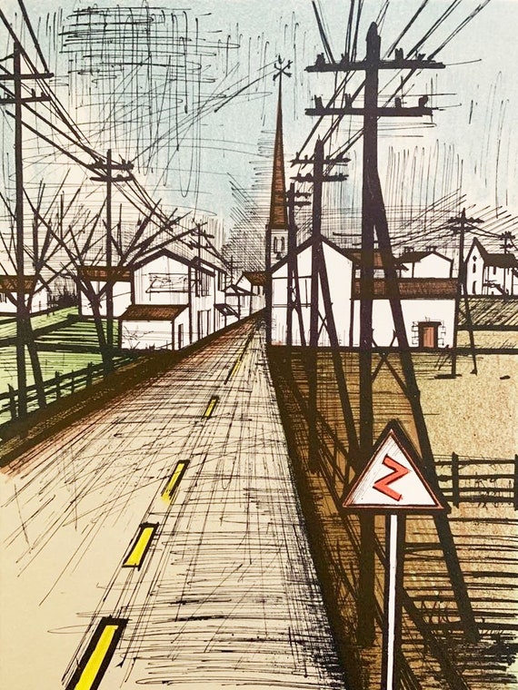 Bernard Buffet - the Road- Original Lithograph Vintage