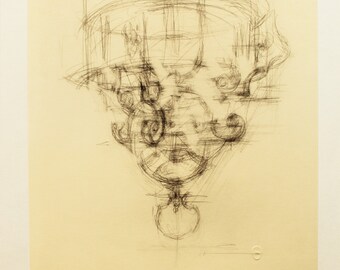 Alberto Giacometti &quot;chandelier&quot; (1901 - 1966) - Original vintage lithograph - 1963.
