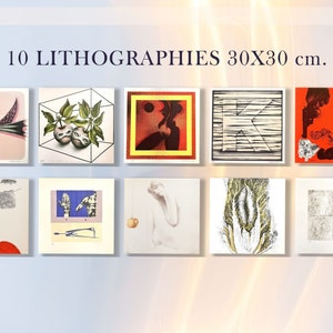 Aggressive Sensuality - 10 Original Lithographs with Silver Box - 1975. 20th Century Italian Art. 10 Different Artists, Wall Art, decor.
