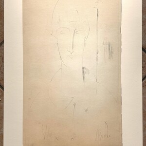 Amedeo Modigliani Print – Study of a Woman on Fabriano Paper – Vintage Italian Art – Modern Wall Decor – Unique Gift for Art Lovers