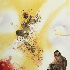 Salvador Dalì -SANCTUS RAPHAEL Et TOBIAS- Original lithograph 1.499 specimens- Provenance: Biblia Sacra Vulgatæ - 1967.