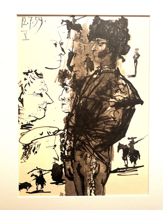 パブロ・ピカソ - 「雄牛と闘牛士」 - 1961年のヴィンテージ