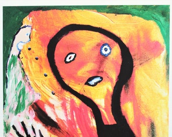 キース・ヘリング – 無題リトグラフ – サイン入り限定版プリント、1980