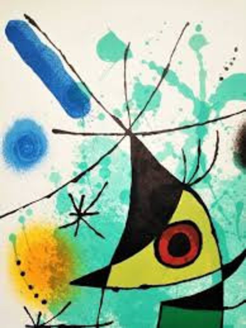 Joan Mirò the Singing Fish Original Lithograph. Very Rare Etsy