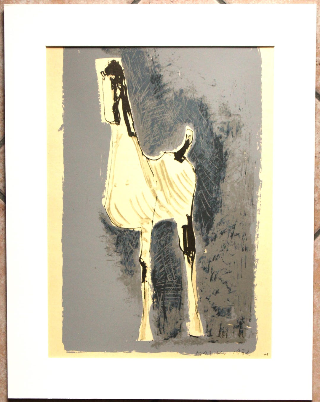 Marino Marini - Untitled - Original Vintage Material Silkscreen