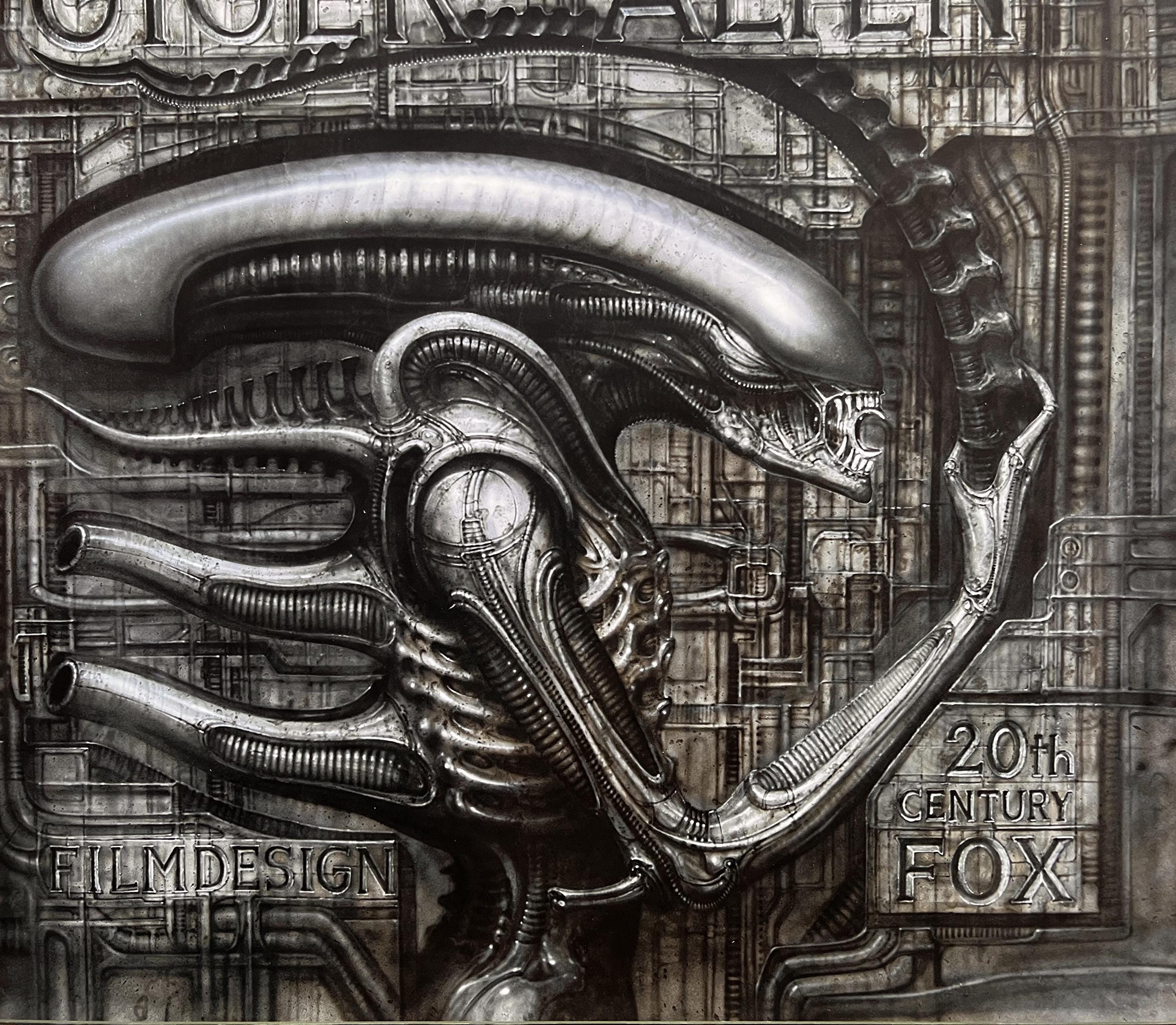H.R. Giger - Alien Film Design | Original Vintage Silkscreen Poster 50x50 | Dark Sci-Fi Art, Horror Collectible, Cyberpunk Decor