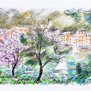 Michele Cascella Vintage Lithograph Signed | Italian Landscape Art Print | 20th Century Wall Decor | Fine Art Collector Gift
