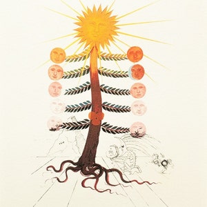 Salvador Dalì The Sun tree Signed lithograph 800 copies 1979 image 1