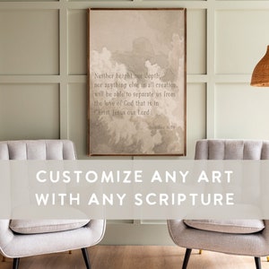 Custom Scripture Art Custom Scripture With Vintage Art Christian Wall Art Christian Wall Decor Vintage Scripture Wall Decor image 2