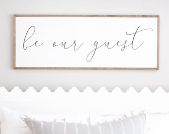 Be Our Guest sign | Guest room sign | Guest room decor |  Be our guest wood sign| Framed Wood Signs | Wooden Signs | Signs for Home