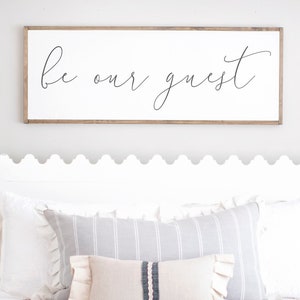 Be Our Guest sign Guest room sign Guest room decor Be our guest wood sign Framed Wood Signs Wooden Signs Signs for Home 015 image 4