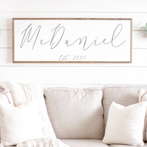 Family Name Sign Wedding Gift Housewarming Gift Christmas Gift Last Name Sign Bridal Shower Gift Family Name Established Sign image 3