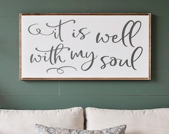 It is Well With My Soul Wood Sign | It is Well With My Soul Sign | Inspirational Wood Sign | It is Well Sign | Framed Wood Signs | 030