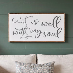 It is Well With My Soul Wood Sign It is Well With My Soul Sign Inspirational Wood Sign It is Well Sign Framed Wood Signs 030 image 1