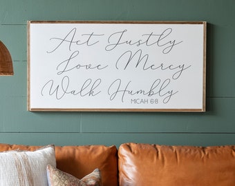 Act Justly Love Mercy Walk Humbly Sign | Micah 6 8 Wood Sign | Scripture Wall Sign | Micah 6 8 Sign | Wood Scripture Sign | 016