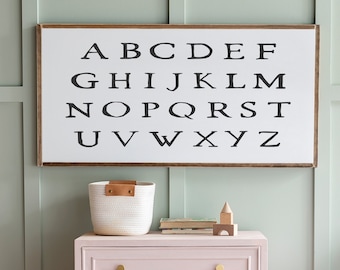 ABC Wall Art | ABC Sign | Alphabet Wood Sign | School Room Sign | Home School Decor| Framed Wood Signs | Signs for Home | Home Decor | 507