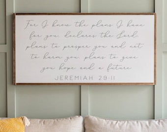 Jeremiah 29:11 Scripture Wood Sign | Framed Verse Wall Art | 011