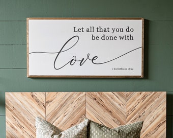 Love Scripture Wood Sign: Corinthians Wall Art | 056