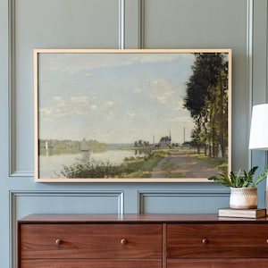 Framed Landscape Wall Art: 'By The Water' Living Room Sign | 218