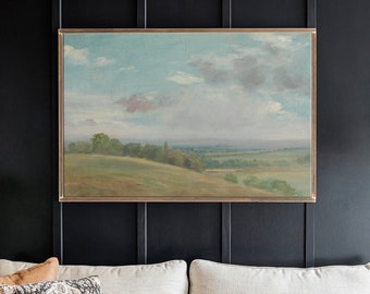 English Countryside Vintage Art | Living Room Wall Art | English Country Decor | Wood Signs | Extra Large Art | Large Horizontal Sign | 198