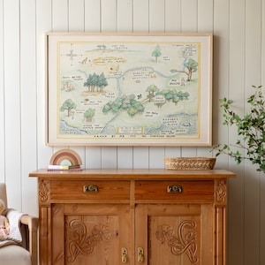 100 Acre Wood Map | Hundred Acre Wood Map | Nursery Wall Art | Winnie The Pooh Nursery Art | Kids Room Wall Art | Framed Nursery Art | 154