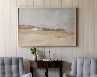 Neutral Landscape Vintage Print on Wood: Large Wall Art | 564