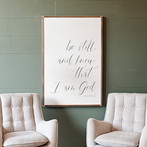 Be Still And Know That I Am God Sign | Scripture Wall Decor | Christian Wall Decor | Psalm 46 Sign | Living Room Sign | Wood Sign | 297